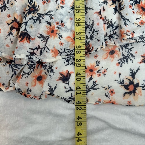 Free people Floral Maxi Skirt - Cream and Black, peach in size 8 - Picture 14 of 16
